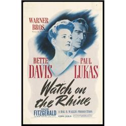Watch On The Rhine (Warner Brothers, 1943). One Sheet (27" X 41")