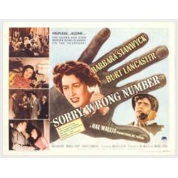 Sorry, Wrong Number (Paramount, 1948). Half Sheet (22" X 28")