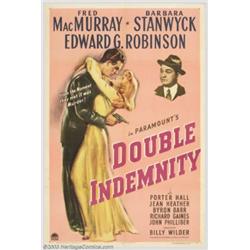 Double Indemnity (Paramount, 1944). One Sheet (27" X 41"). Life insurance