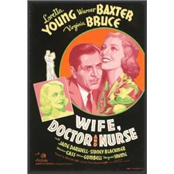 Wife, Doctor and Nurse (20th Century Fox, 1937). (40" x 60") Silk Screen