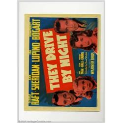 They Drive By Night (Warner Brothers, 1940). (1) Title Card and (1) Scene Card (11" X 14")