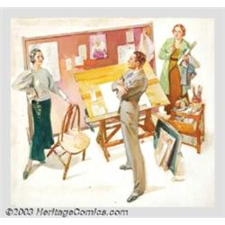 August Bleser (1898-1966) Original Magazine Story Illustration (c.1930)