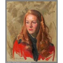 Paul C. Burns (1910-1990) Original Painting (c.1970).Titled: Mary Lynn