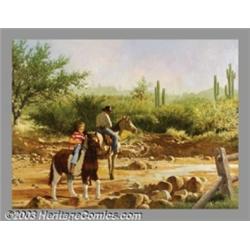 Danny Crouse - Original Illustration (1981).Oil on masonite, framed (25.5 x 31