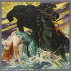 Rafael De Soto (1904-1987) - Attributed - Original Pulp Painting (1934).Masked Rider Vol