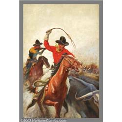 Charles Durant - Original Pulp Painting (1925-1935).Oil on canvas, approximately 30 x 20