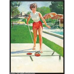 Gillette Elvgren (1914-1980) Original Pin-up Preliminary (c.1970)