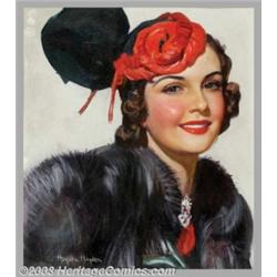 Hayden Hayden - Original Illustration (c.1945).Oil on unstretched canvas, framed (21