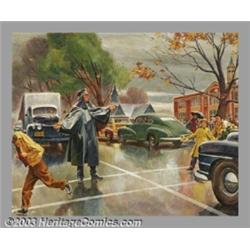 John A. Kenny - Original Calendar Art (c.1940).Oil on board, image size approximately 12 x 15