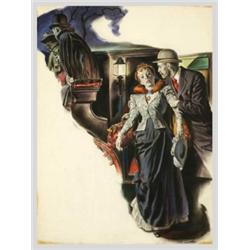 Joseph W. Little - Original Magazine Story Illustration (1943).American Weekly January 31, 1943