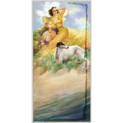 Irene Patten - Original Pin-up / Glamour Art (c.1935).Pastel on canvas, approximately 67 x 32