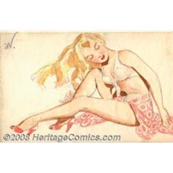 Alberto Vargas (1896-1982) Original Pin-up Sketch (c.1950)