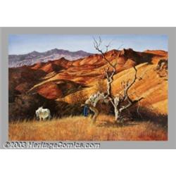 Roy Lee Ward - Original Calendar Art (1976).Titled: Land of Apsaroke