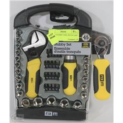 45 PIECE STUBBY TOOL SET IN CASE  NEW