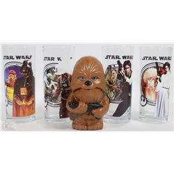 ORIG. STAR WARS GLASS SET OF 3 LEIA, HANS, DARTH