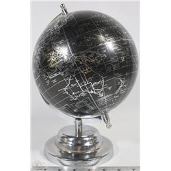 CHROME & BLACK DESK TOP GLOBE
