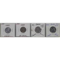 SHEET OF 4 CANADIAN NICKELS: 1944