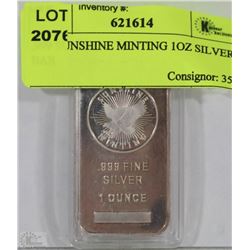 .999 SUNSHINE MINTING 1OZ SILVER BAR