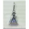 Image 2 : #1-14KT WHITE GOLD TANZANITE & DIAMOND PENDANT