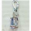 Image 3 : #1-14KT WHITE GOLD TANZANITE & DIAMOND PENDANT
