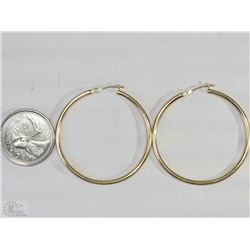 #4-14KT GOLD LARGE HOOP EARRINGS