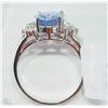 Image 2 : #6-14KT WHITE GOLD TANZANITE & DIAMOND RING