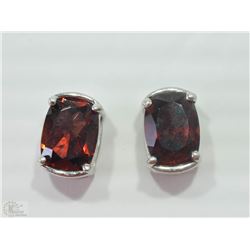 #21-STERLING SILVER GARNET EARRINGS
