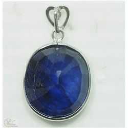 #26-14KT WHITE GOLD LARGE SAPPHIRE &
