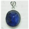 Image 1 : #26-14KT WHITE GOLD LARGE SAPPHIRE &