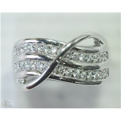#30-STERLING SILVER CUBIC ZIRCONIA RING