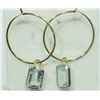 Image 2 : #31-10KT GOLD AQUAMARINE EARRING