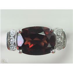 #32-STERLING SILVER GARNET RING