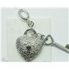 Image 1 : #34-STERLING SILVER DIAMOND LOCK & KEY PENDANT