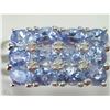 Image 1 : #35-STERLING SILVER TANZANITE & DIAMOND RING