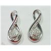 Image 1 : #37-STERLING SILVER DIAMOND EARRINGS
