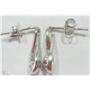 Image 2 : #37-STERLING SILVER DIAMOND EARRINGS