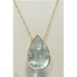 #41-14KT YELLOW GOLD SOLITAIRE AQUAMARINE