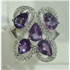 Image 4 : #43-STERLING SILVER AMETHYST & QUARTZ