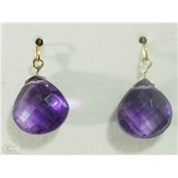 #46-10KT GOLD AMETHYST EARRINGS