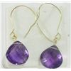 Image 2 : #46-10KT GOLD AMETHYST EARRINGS