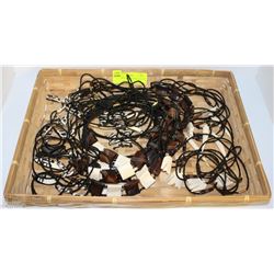 BASKET W/35 WOOD HANDCRAFTED