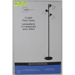NEW IN BOX - MAINSTAYS 3 LIGHT FLOOR LAMP (64"H)
