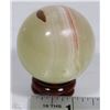 Image 1 : #85  GREEN ONYX POLISH SPHERE  BALL 1.5" (169.6G)