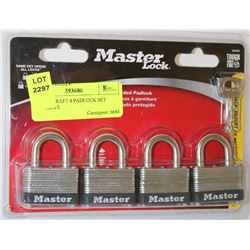 MASTERCRAFT 4 PADLOCK SET WITH KEYS