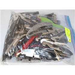 BAG OF ASSORTED CORK SCREWS