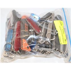 BAG OF ASSORTED POCKET KNIVES