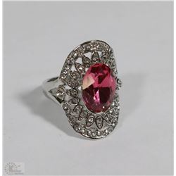 SILVER PLATED TANZANITE RING