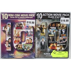 LOT OF TWO- 10 MOVIE PACKS