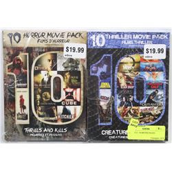 LOT OF TWO- 10 MOVIE PACKS