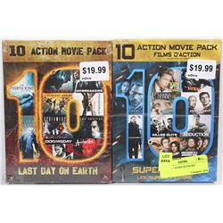 LOT OF TWO- 10 MOVIE PACKS